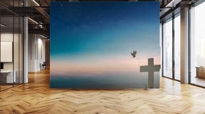 cross on the hill Wall mural