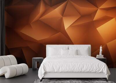 Abstract brown triangles background. Geometric patterns, polygon wallpaper. Wall mural