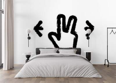 vector illustration hand drawn icon ofgesture two fingers horizontal zoom in Wall mural