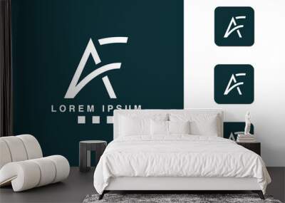 AF, FA, A, F, Abstract Logo Monogram Wall mural