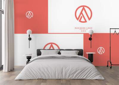 AO, OA, A, O, Abstract Letters Logo Monogram Wall mural