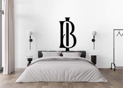 BI, IB, B, I, Abstract Letters Logo Monogram Wall mural