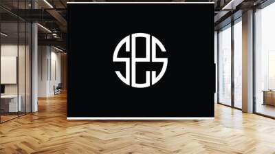 S, E, S, Abstract Letters Logo monogram Wall mural