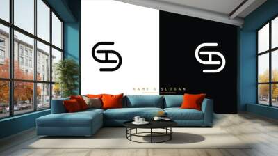 SH, HS,S , H, Abstract Letters Logo monogram Wall mural