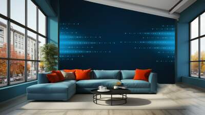 Dot blue pattern screen led light gradient texture background. Abstract technology big data digital background. Wall mural