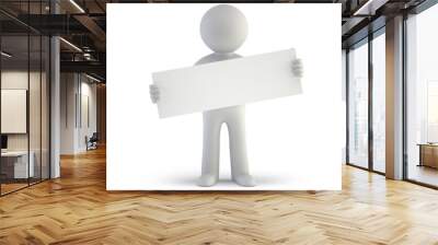 3d small people - blank white board Wall mural