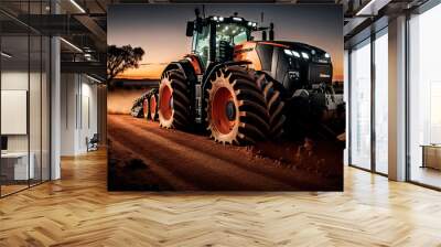 A modern tractor with futuristic design, generative ai  Wall mural