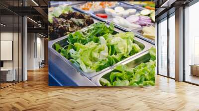 salad bar with vegetables in the restaurant, healthy food Wall mural