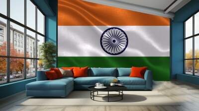 Illustration of India waving flag  Wall mural