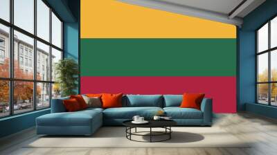 Illustration of the Lithuania national flag Wall mural