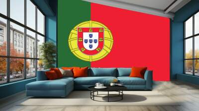 Illustration of the Portugal national flag Wall mural