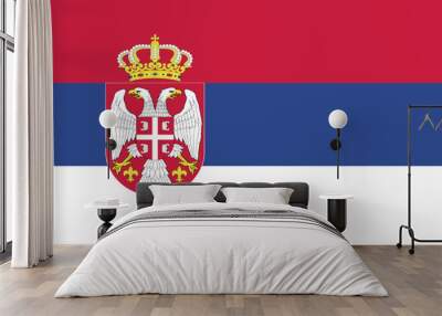 Illustration of the Serbia national flag Wall mural