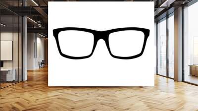 Fashionable glasses frame, eyeglasses silhouette. Sun glasses black icon. Vector illustration of hipster style black glasses. Eyeglasses flat icon for app and website. Wall mural