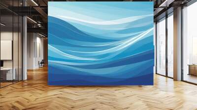 abstract wave blue ocean backround Wall mural