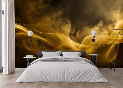 gold smoke abstract dark background Wall mural