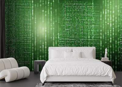 green matrix background ai generated Wall mural