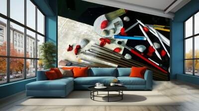 set of art tools Wall mural