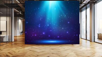 Blue shining top magic light background Wall mural