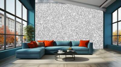 Shining silver glitter texture vector seamless pattern Wall mural