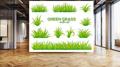 Vector tufts of grass isolated on white background Wall mural