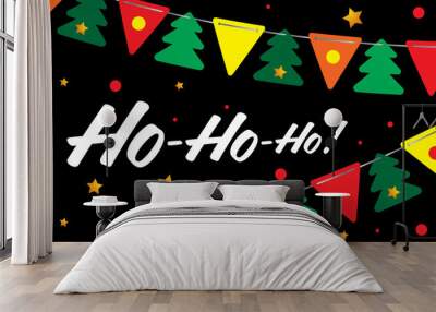 Ho ho ho, merry Christmas. Vector illustration Wall mural