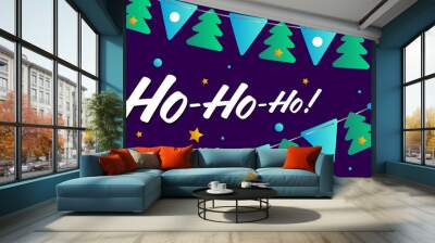 Ho ho ho, merry Christmas. Vector illustration Wall mural