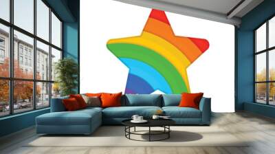 Star icon with rainbow color. Colorful star logo template. Wall mural