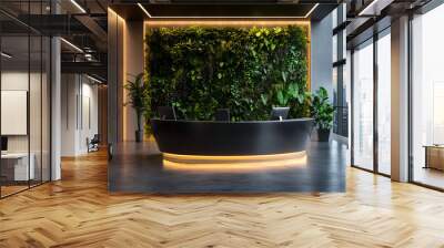 Modern reception area with vertical garden wall in high end corporate office Wall mural