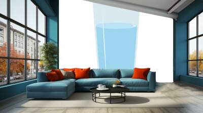 Cartoon glass of water isolated on white background Wall mural