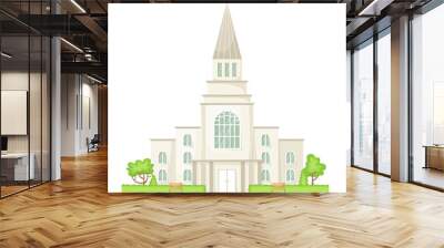 Vector illustration of the Mormon church. Religious architectural building. Flat style Wall mural