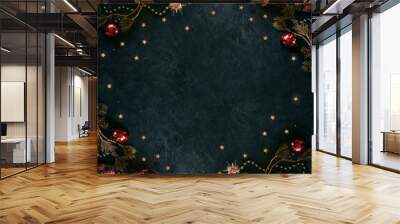 Christmas decor background with place for text Wall mural