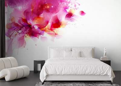 Abstract background with flower and design elements Wall mural