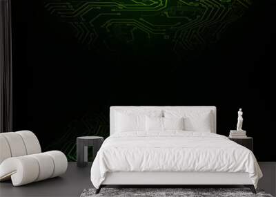 Green Abstract background of digital technologies Wall mural