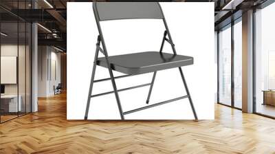 Grey steel folding chair mockup. Perspective. Transparent. Png Wall mural