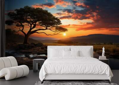 beautiful nature landscape panoramic photo Wall mural