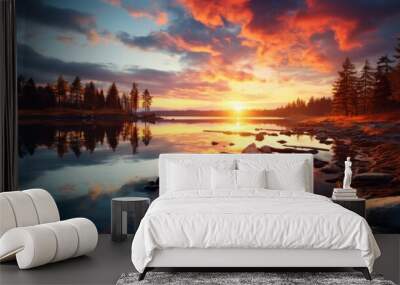 beautiful nature landscape panoramic photo Wall mural