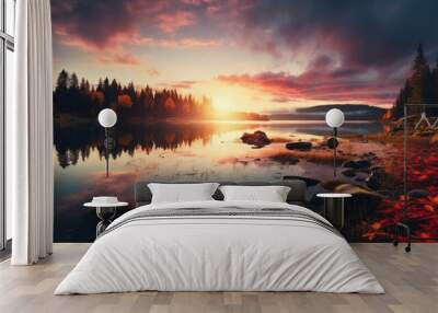 beautiful nature landscape panoramic photo Wall mural