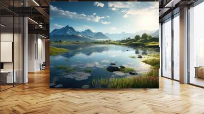 beautiful nature landscape panoramic photo Wall mural