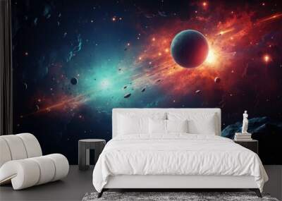 beautiful space, galaxy background Wall mural