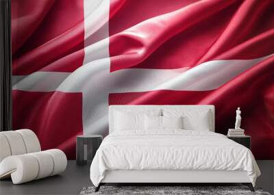 waving flag of denmark Wall mural