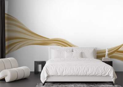 Abstract gold flying cloth isolated on white background with copy space Wall mural