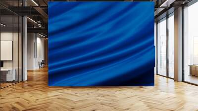 Blue luxury fabric background with copy space Wall mural