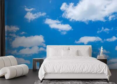 Blue sky with cloud background Wall mural