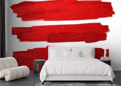 Red brush stoke texture on white background vector illustration Wall mural