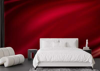 Red luxury fabric background with copy space Wall mural