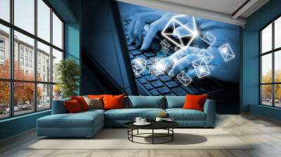 Sending E-mail Wall mural