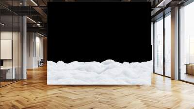 Snowdrift in the winter on black background 3D render Wall mural