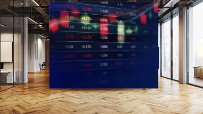 Stock market graph background Wall mural