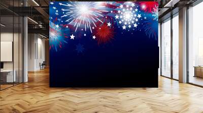 USA 4th of july independence day design of american flag with fireworks vector illustration Wall mural