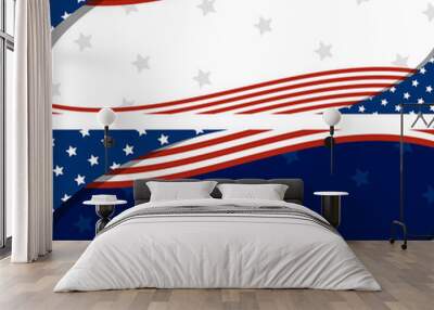 Vector USA banner abstract background design of american flag Wall mural